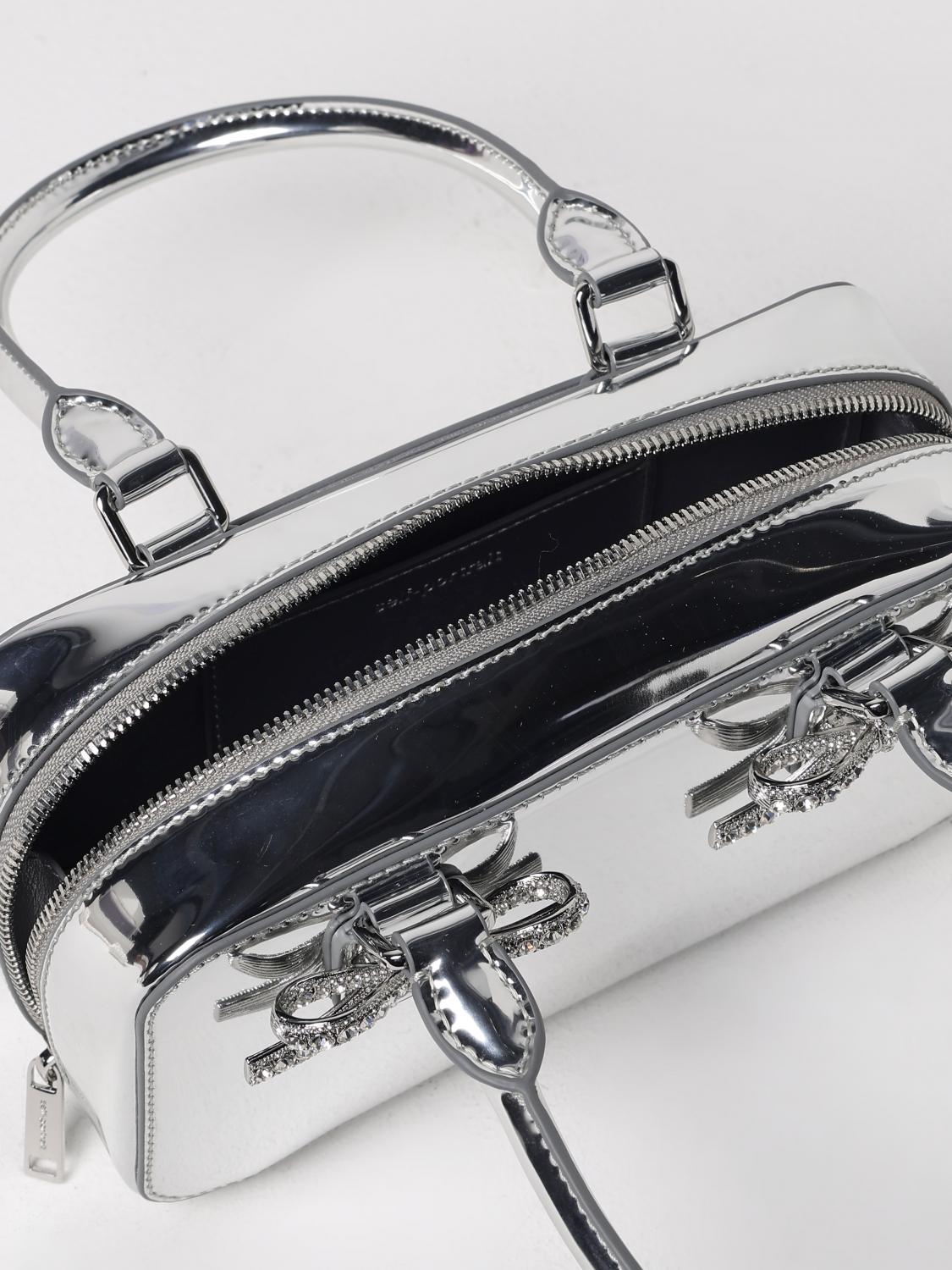 Metallic Bow TopHandle Handbag