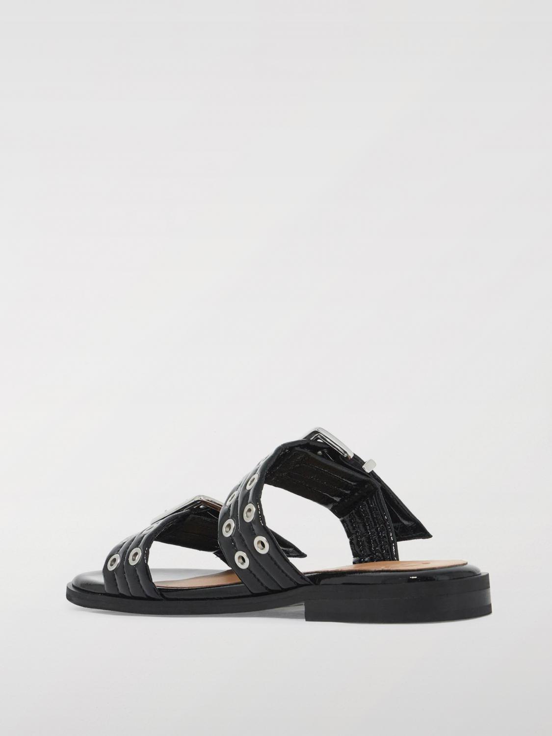 Double Buckle Patent Leather Slides