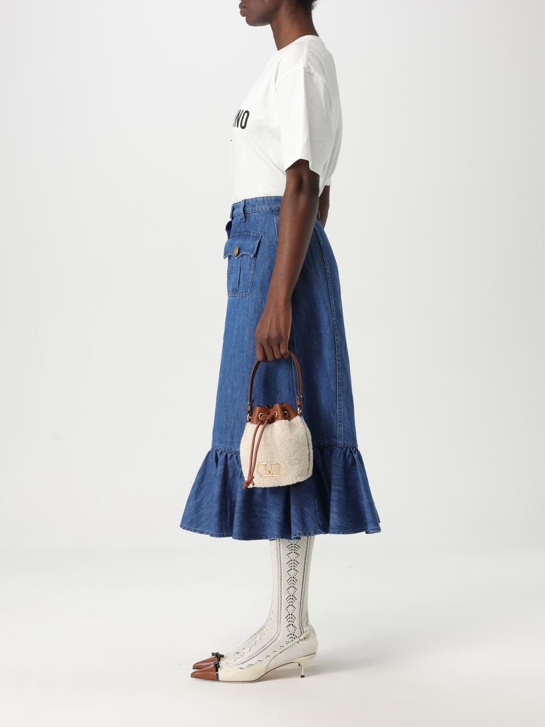 Roman Stud Shearling Bucket Bag