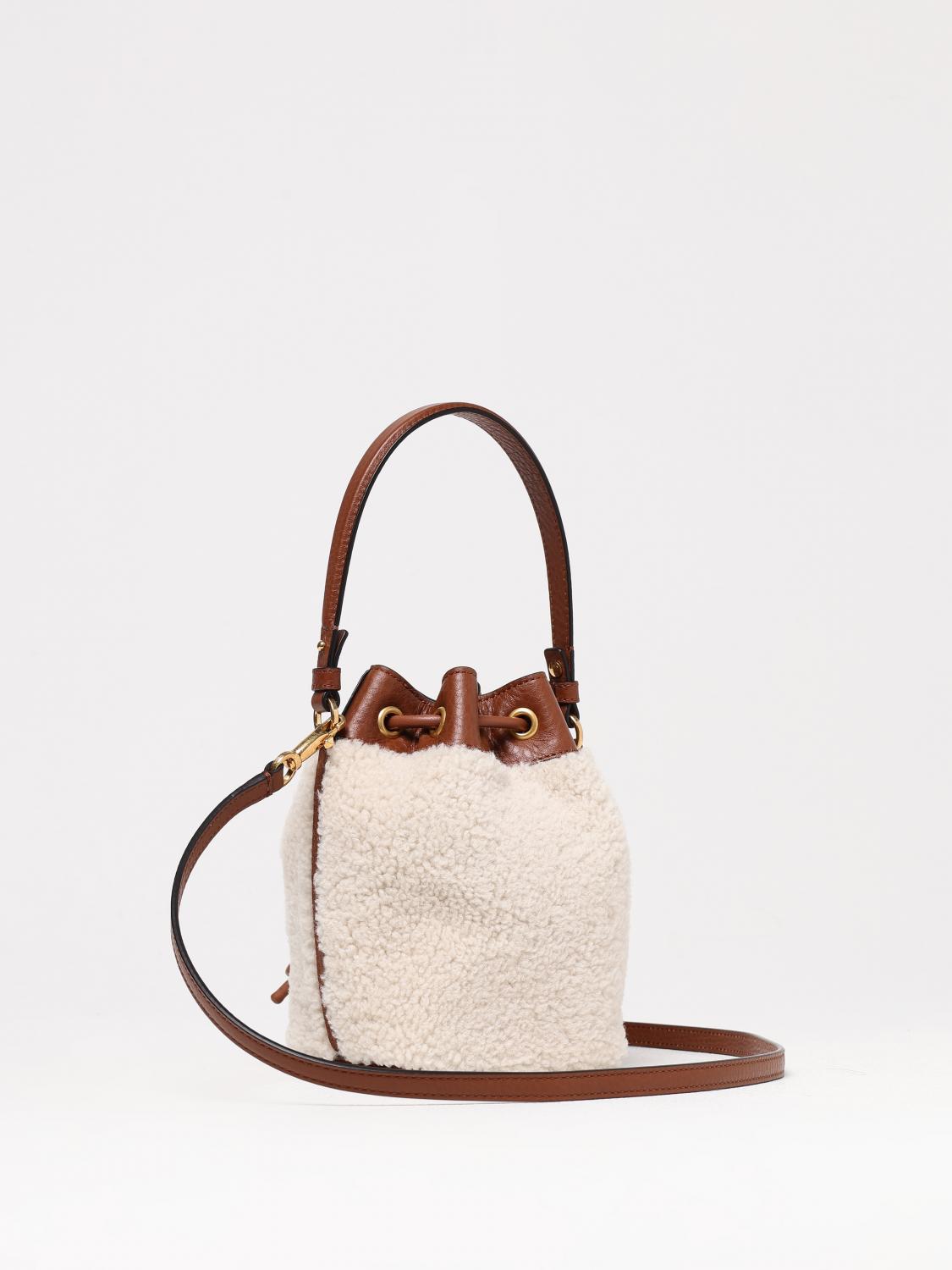 Roman Stud Shearling Bucket Bag