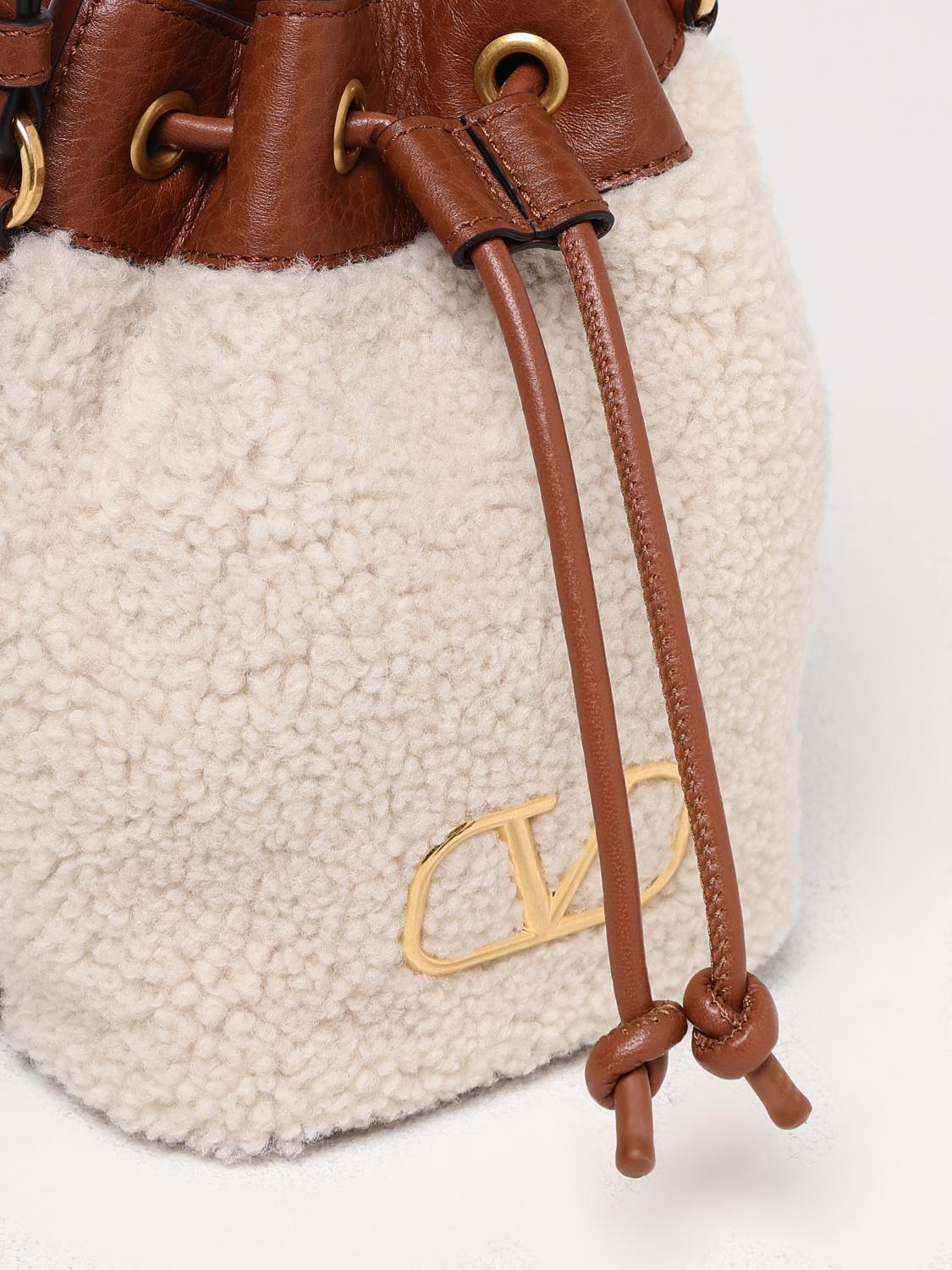 Roman Stud Shearling Bucket Bag