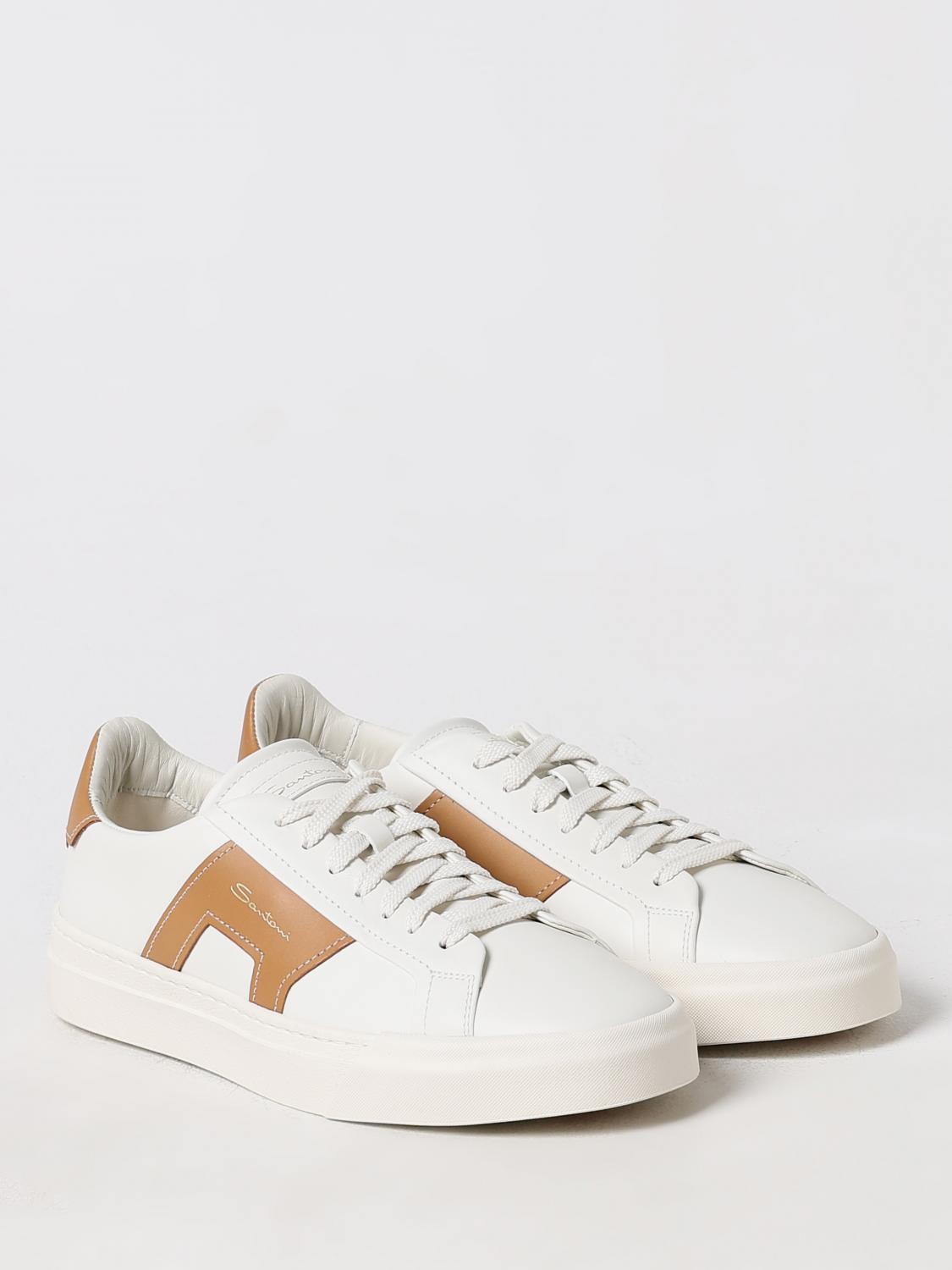 Santoni Leather Sneakers Casual Style