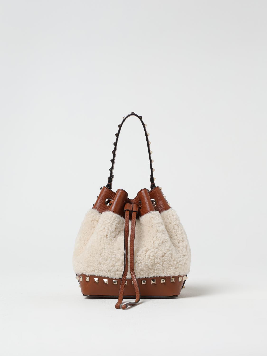 Rockstud Shearling Bucket Bag