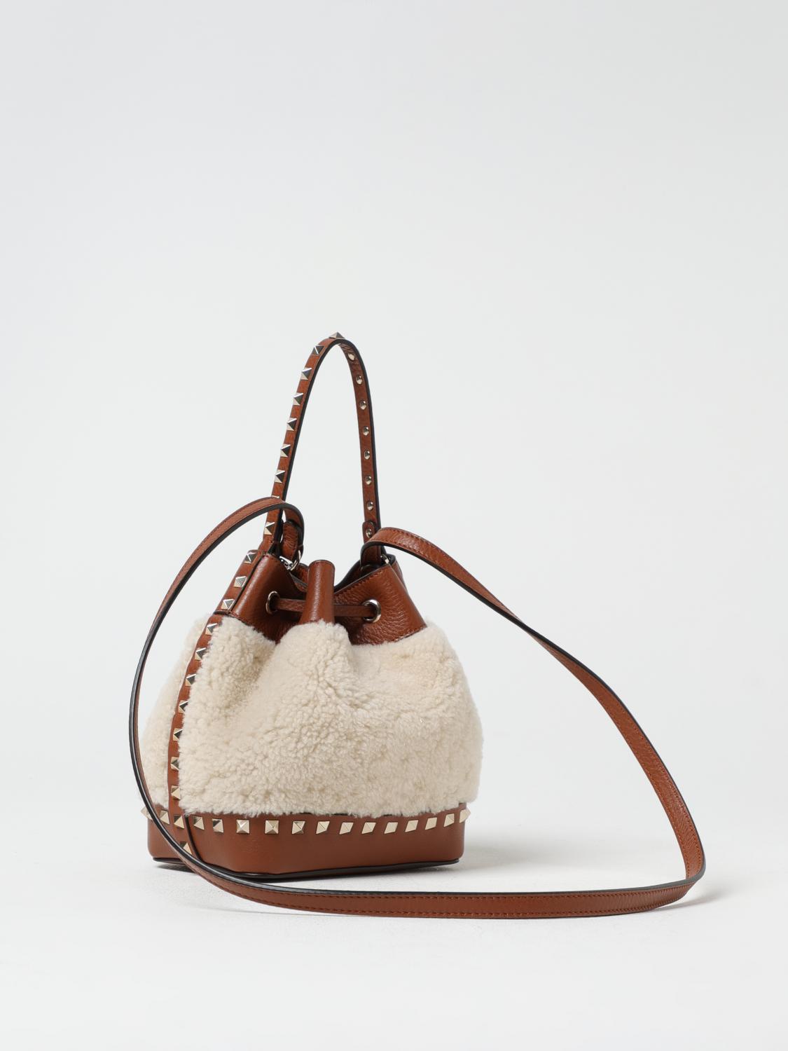 Rockstud Shearling Bucket Bag