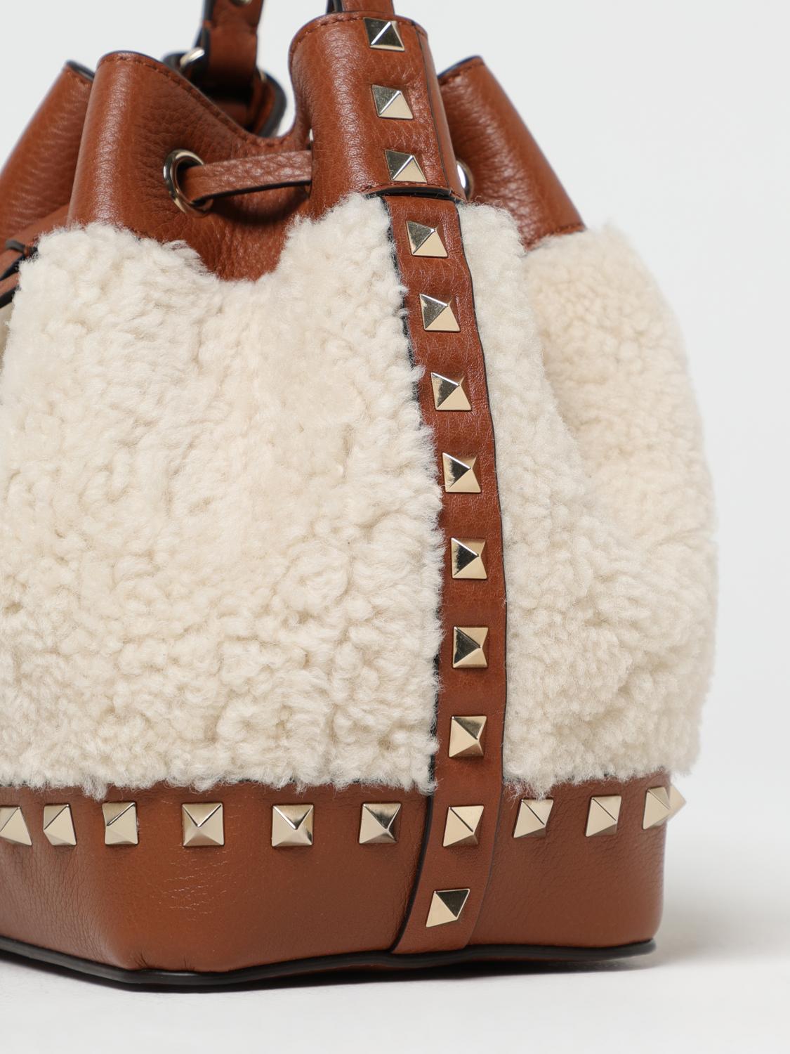 Rockstud Shearling Bucket Bag
