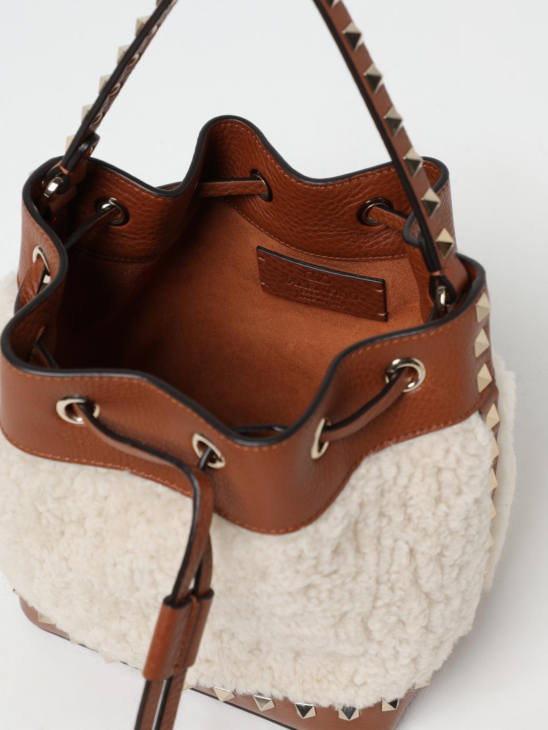 Rockstud Shearling Bucket Bag