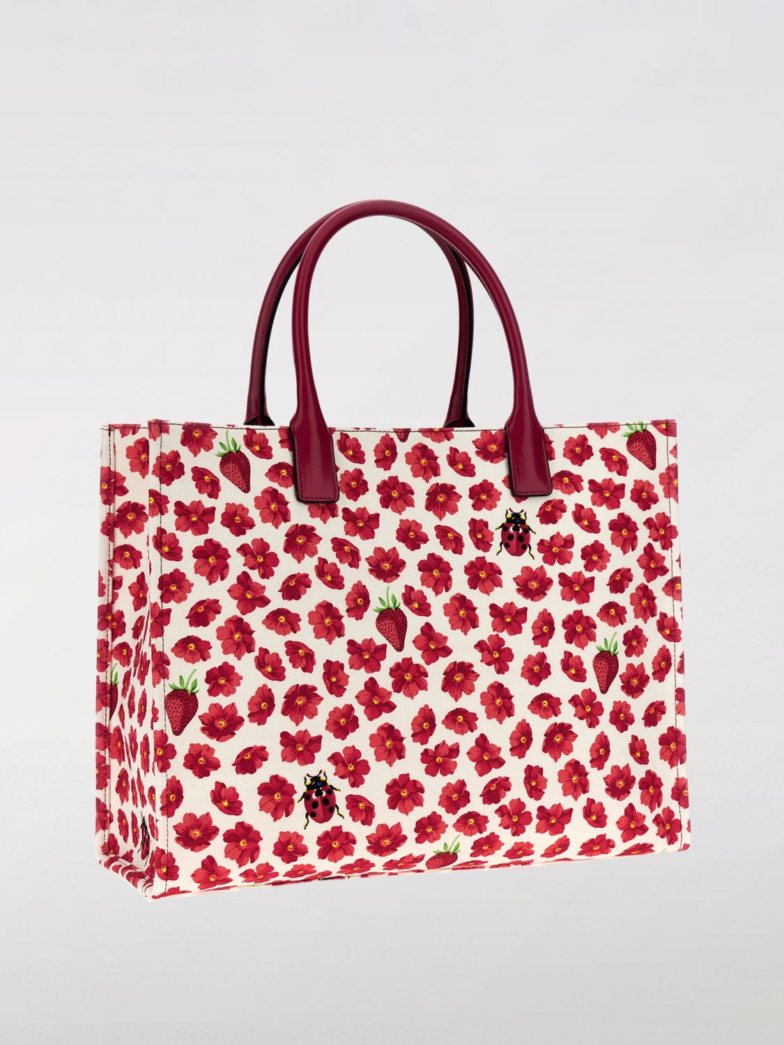 Floral Strawberry Tote Bag