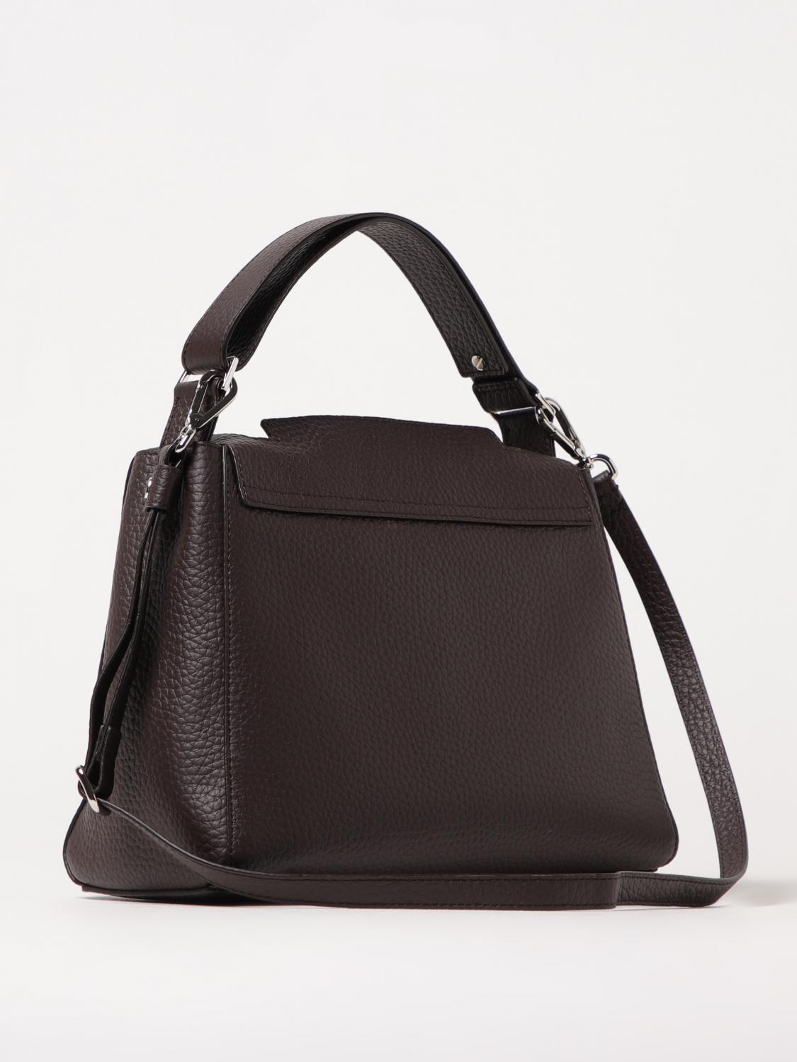 Pebbled Leather Top Handle Handbag