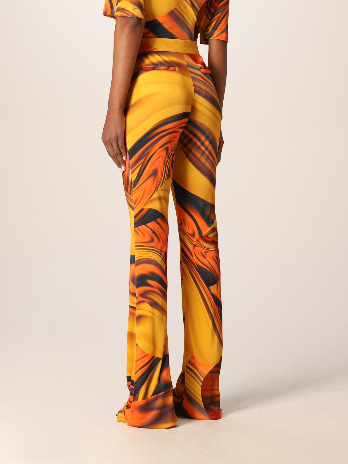Abstract Print Flare Pants
