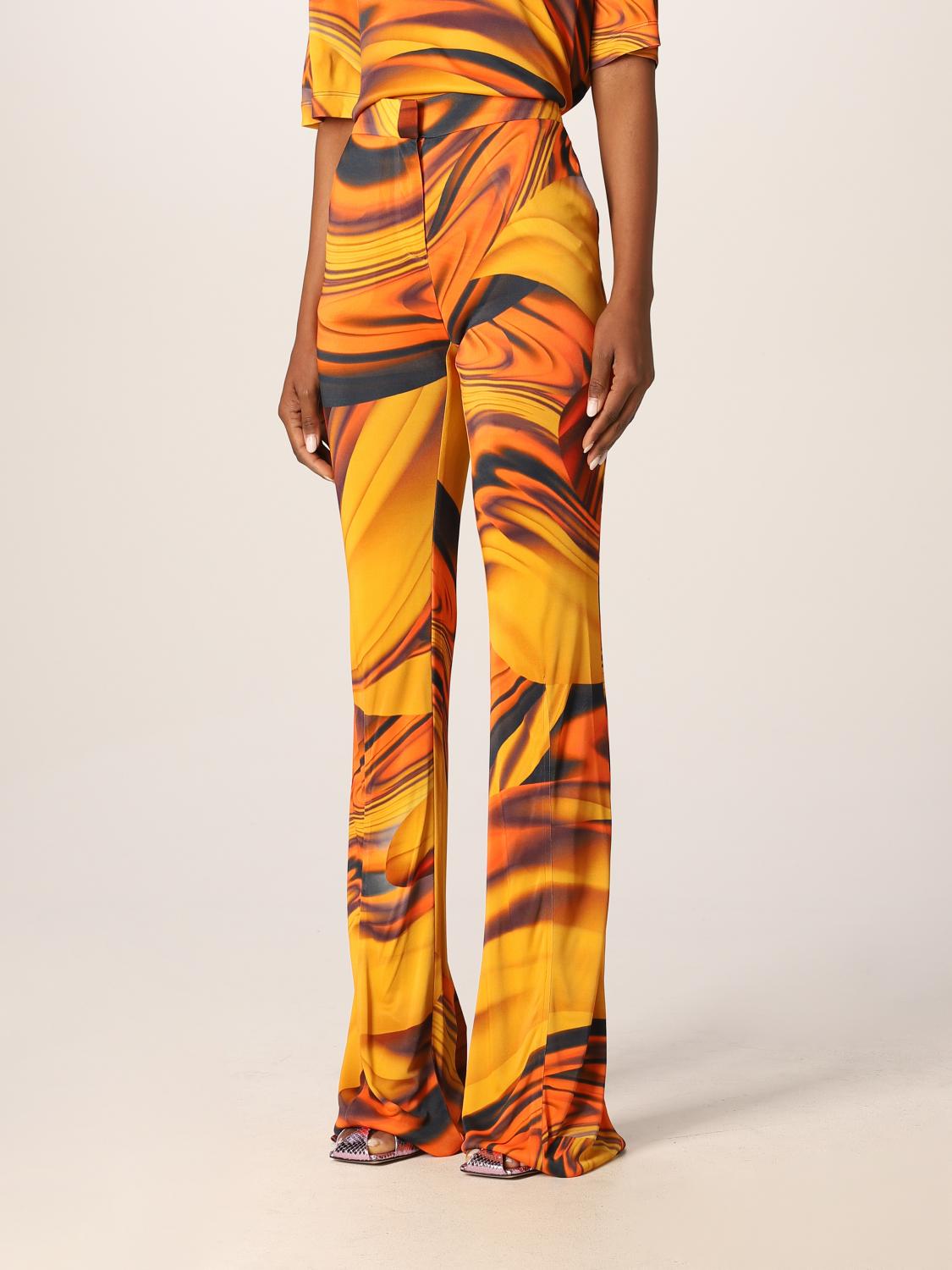 Abstract Print Flare Pants