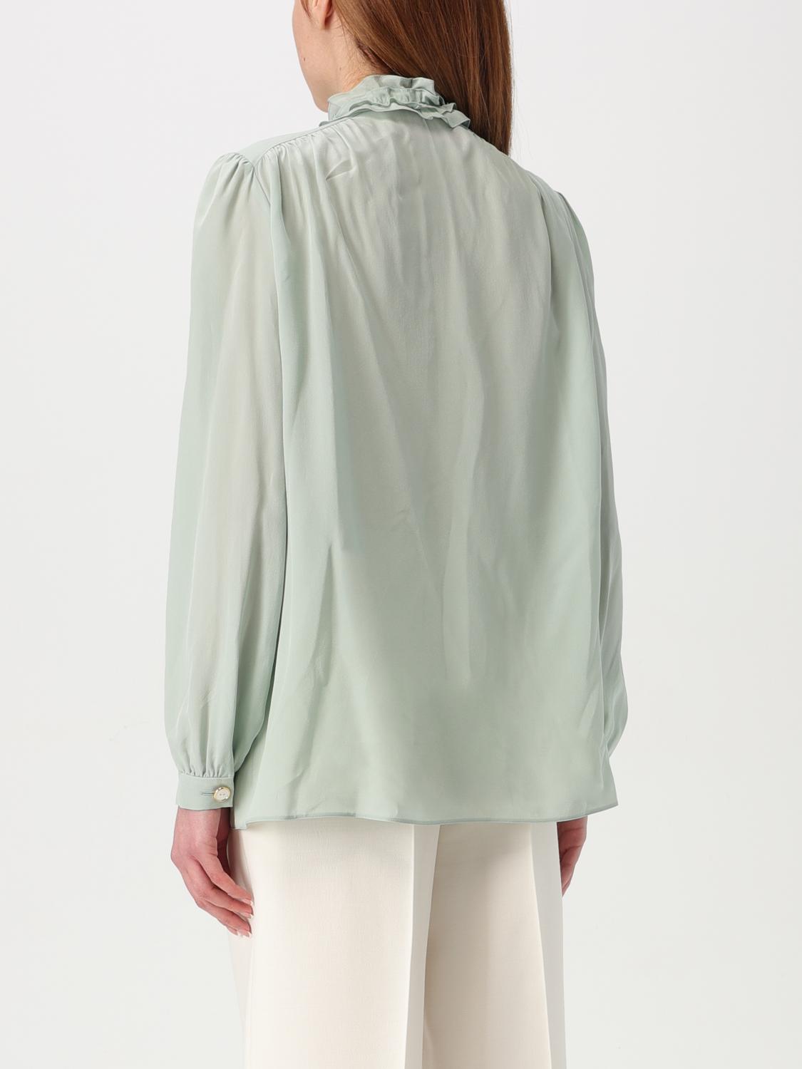 Silk Blouse Ruffle Detail Tassels