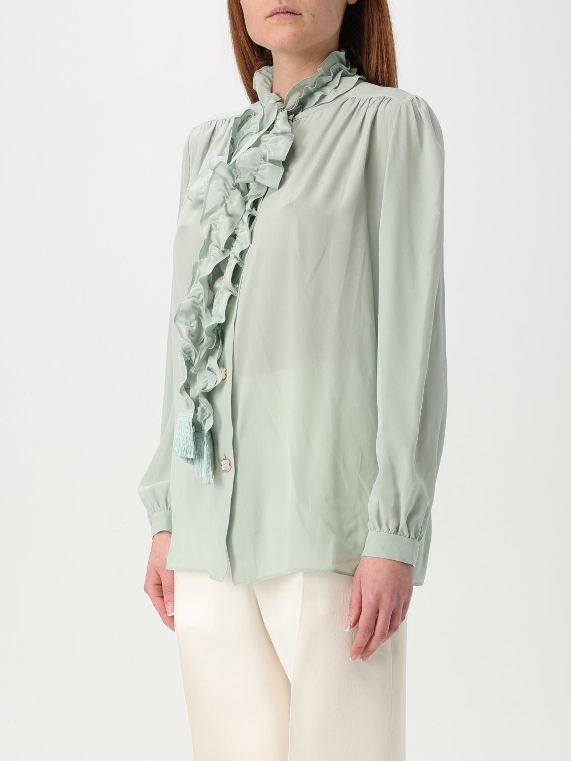 Silk Blouse Ruffle Detail Tassels