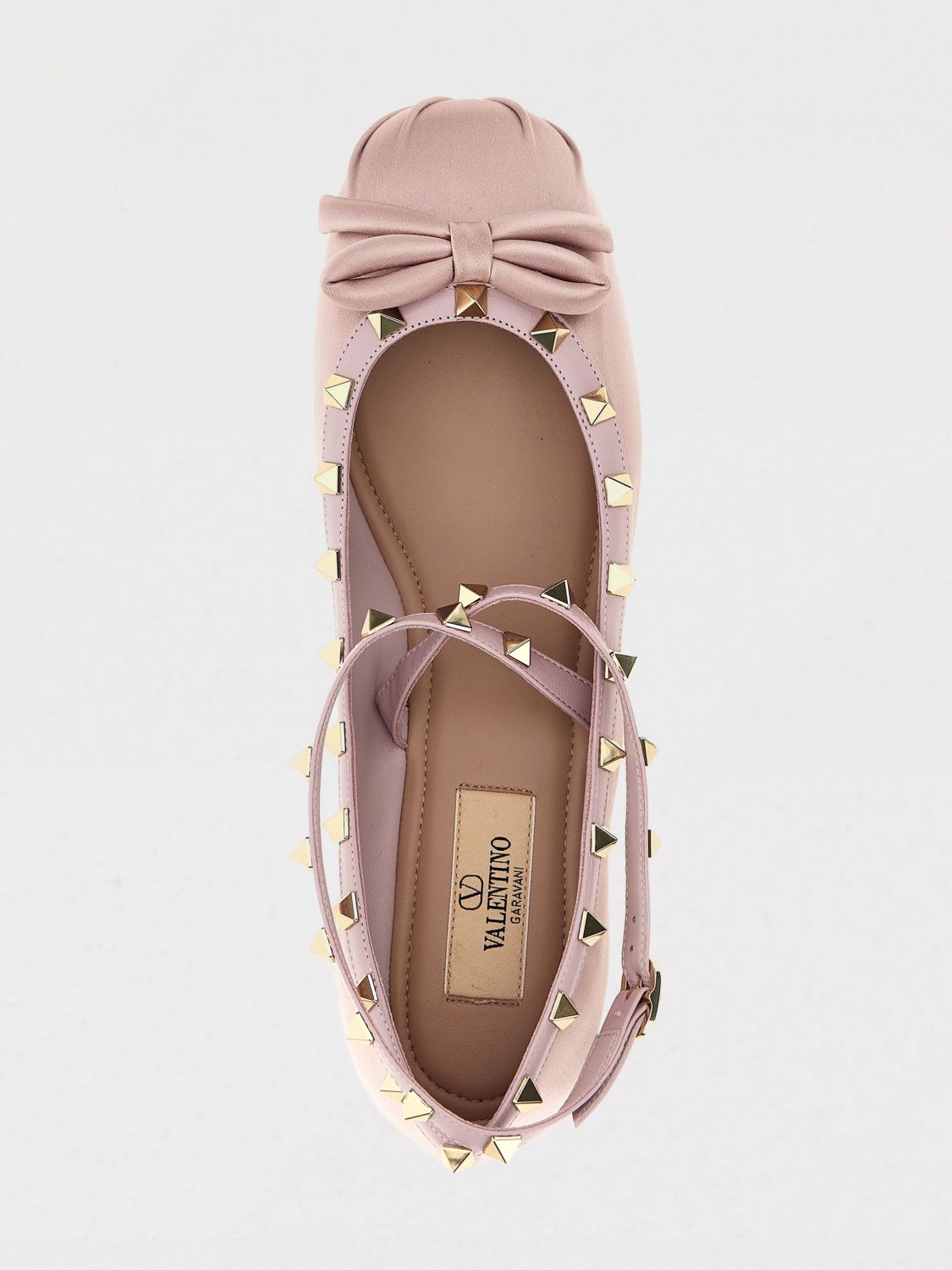 Rockstud Ballerina Ankle Strap Flats