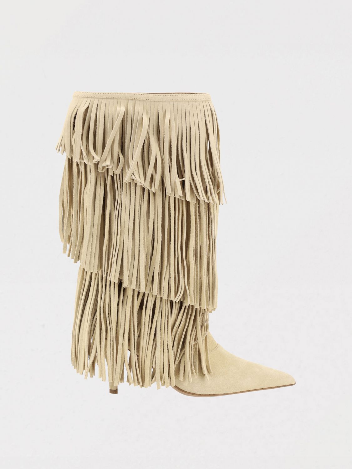 Fringe Suede Knee High Boots