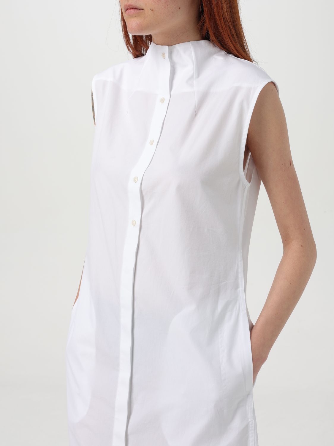 Sleeveless Cotton Poplin Shirt Dress