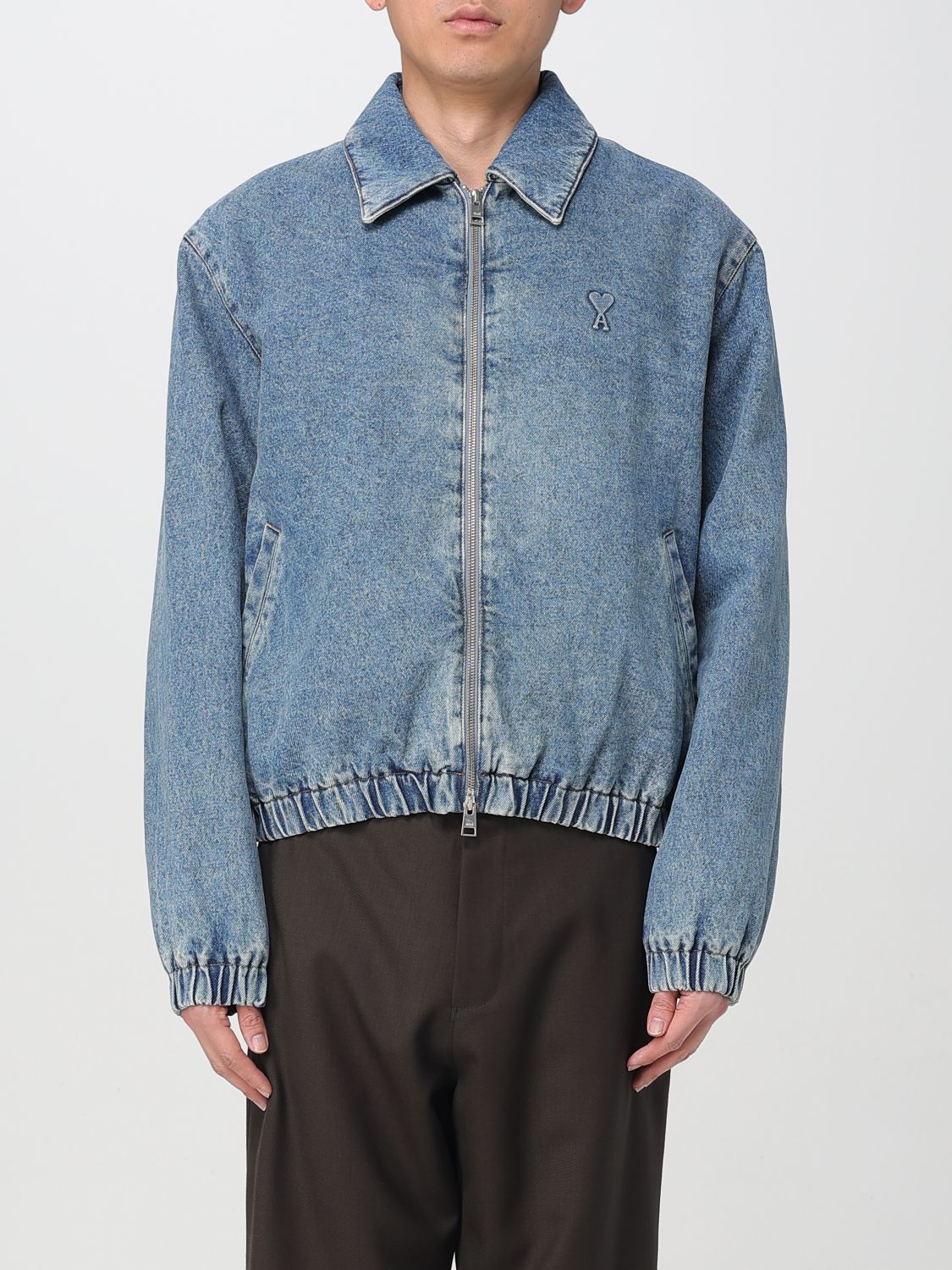 Denim Jacket Zip Closure Relaxed Fit