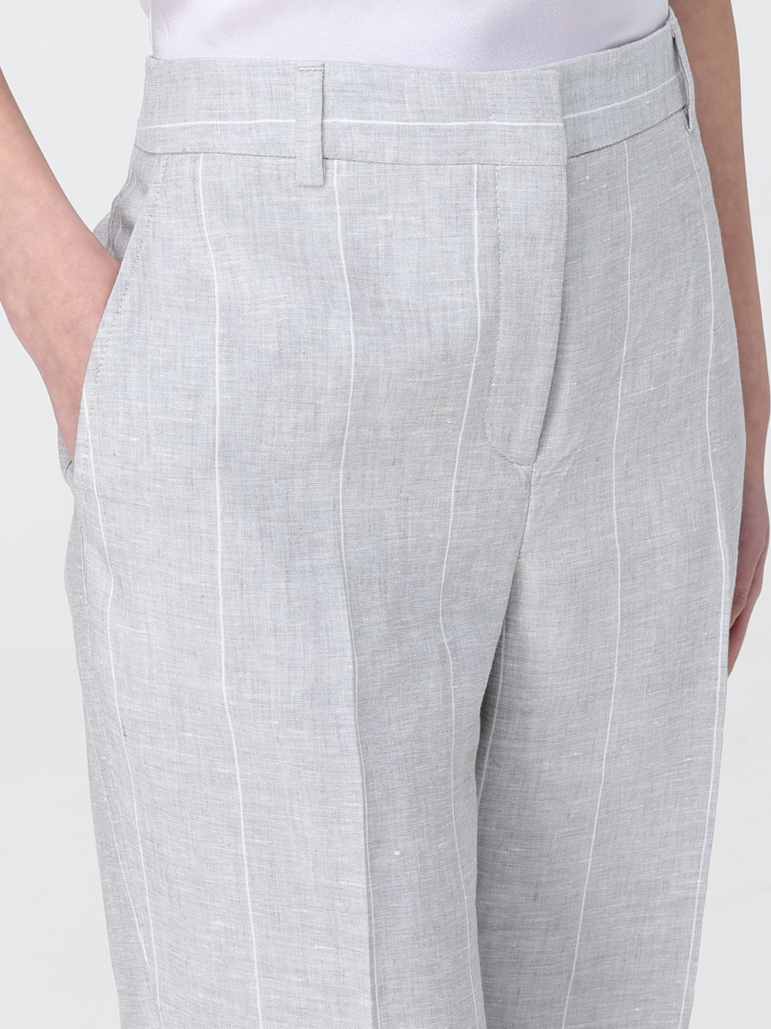 Straight Leg Linen Blend Pants