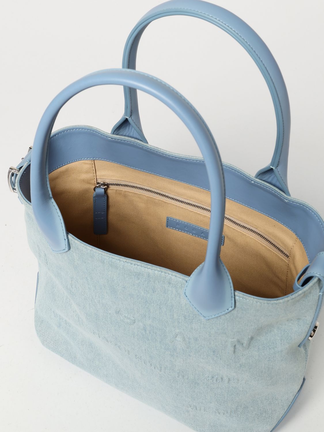 Denim Tote Bag Embossed Logo