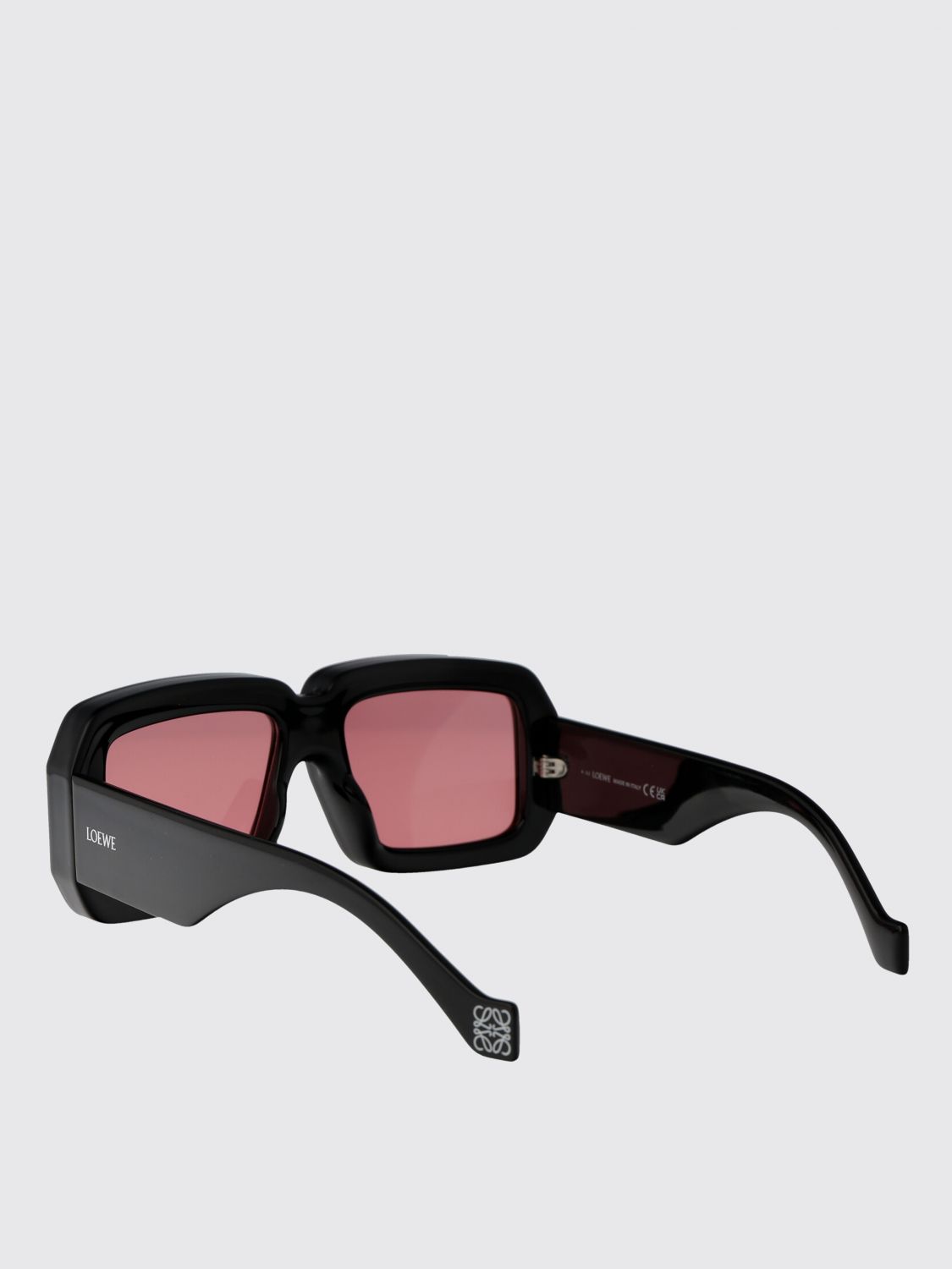 Oversized Square Sunglasses Pink Lenses