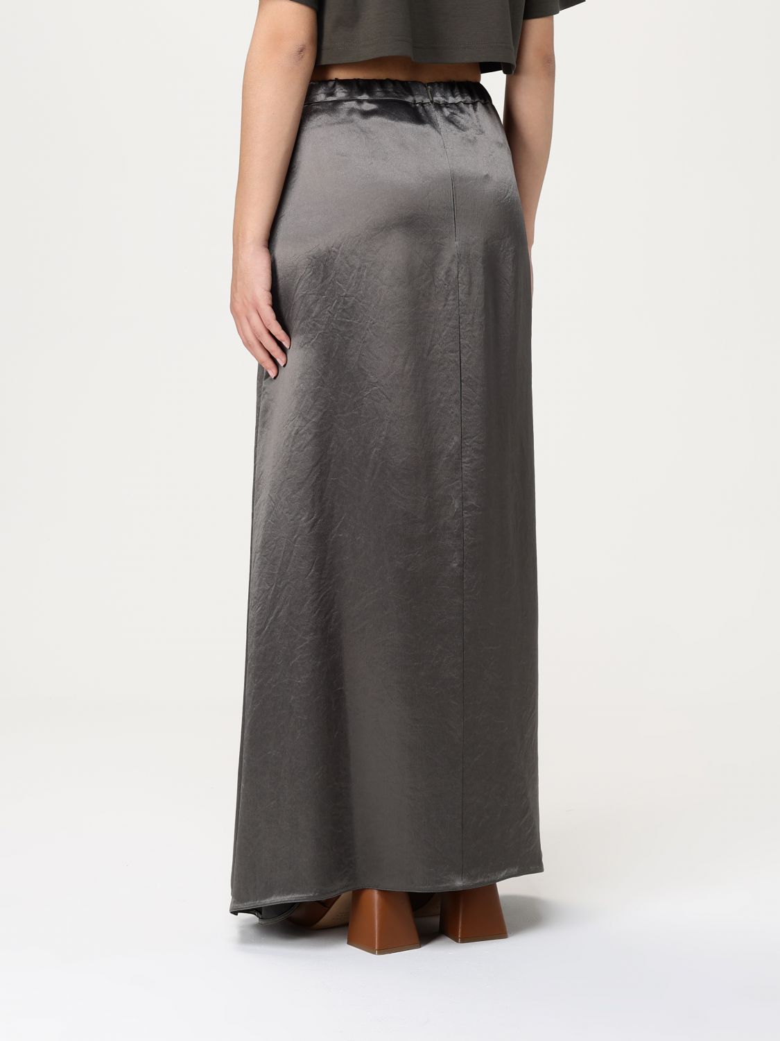 Crinkled Satin Maxi Skirt