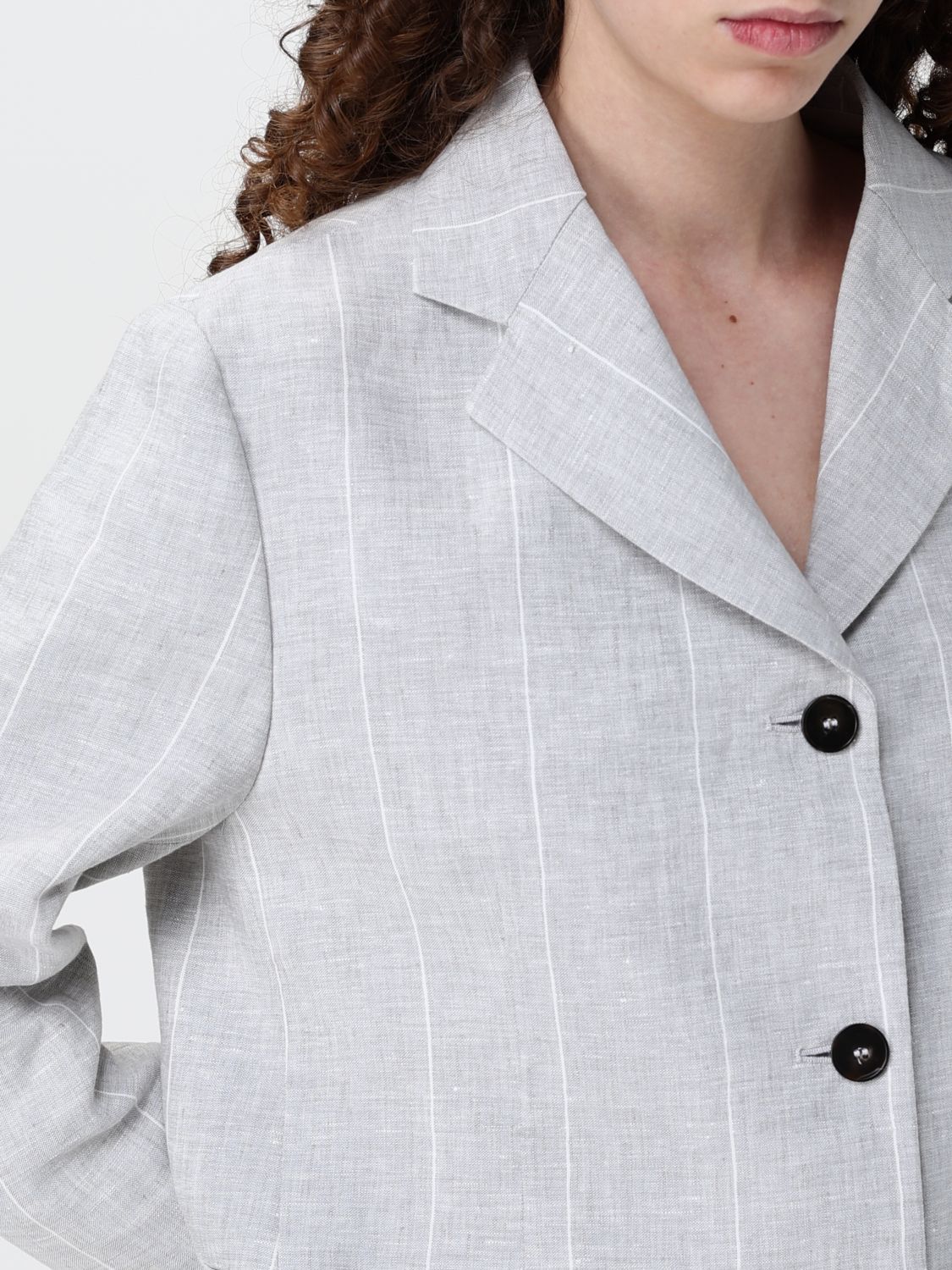 Linen Pinstripe Blazer
