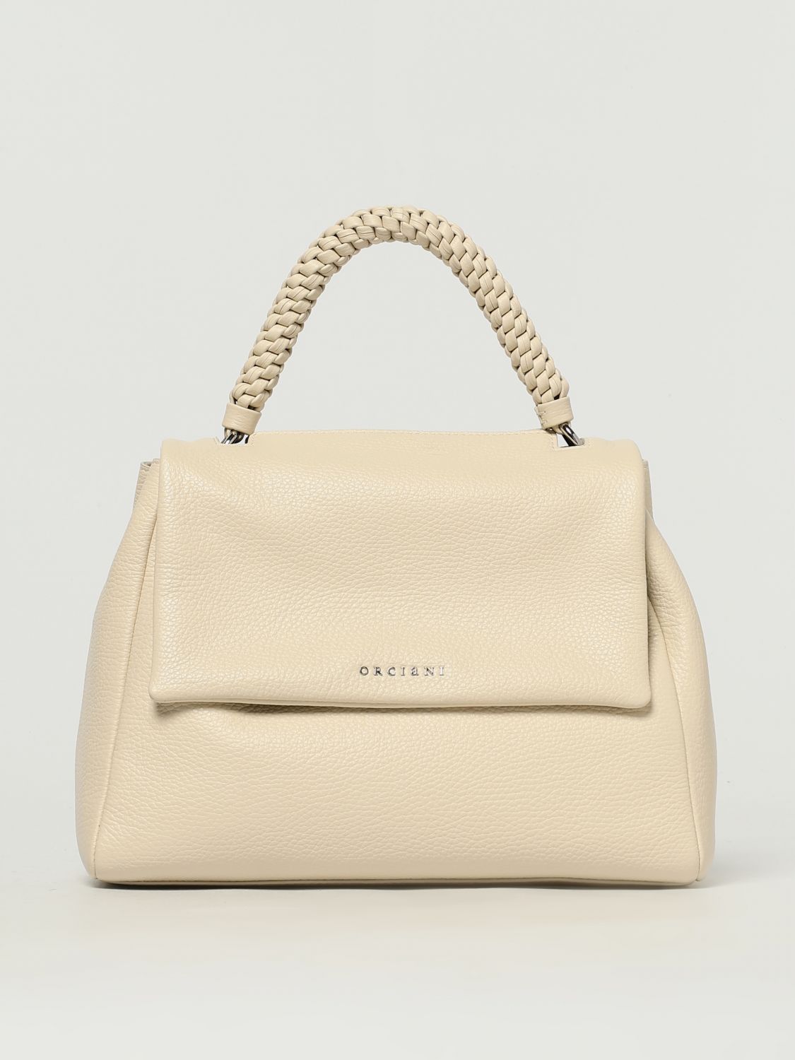 Structured Leather Top Handle Bag