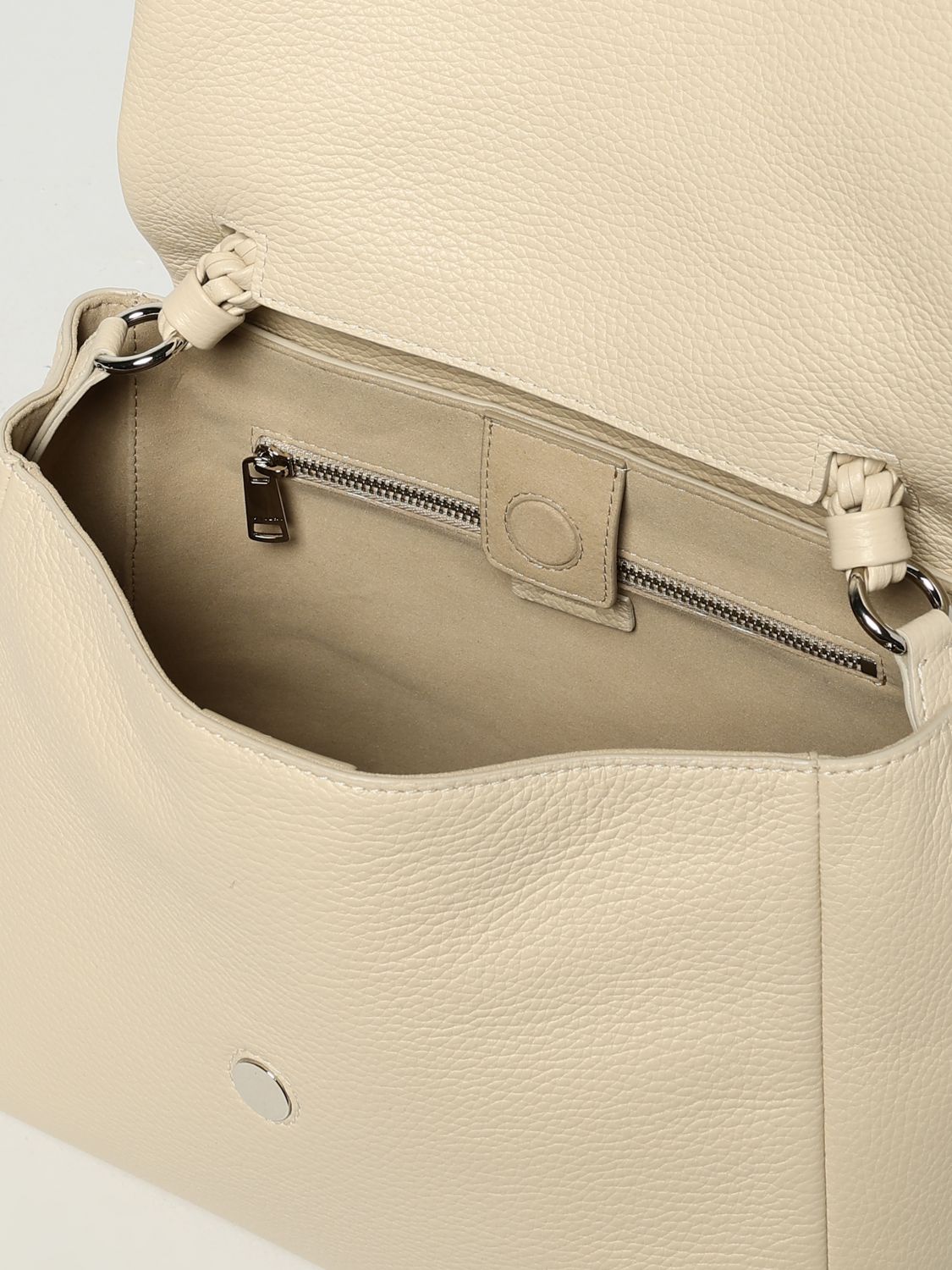 Structured Leather Top Handle Bag