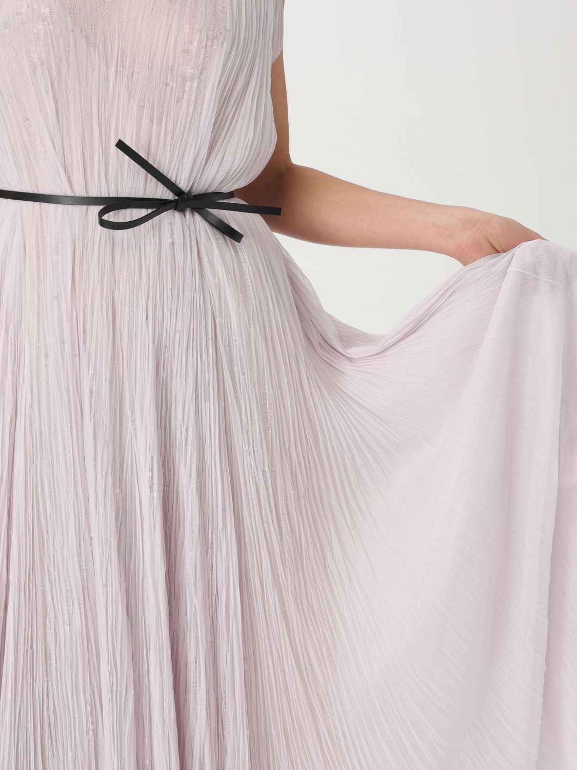 Pleated Midi Dress VNeck Sleeveless