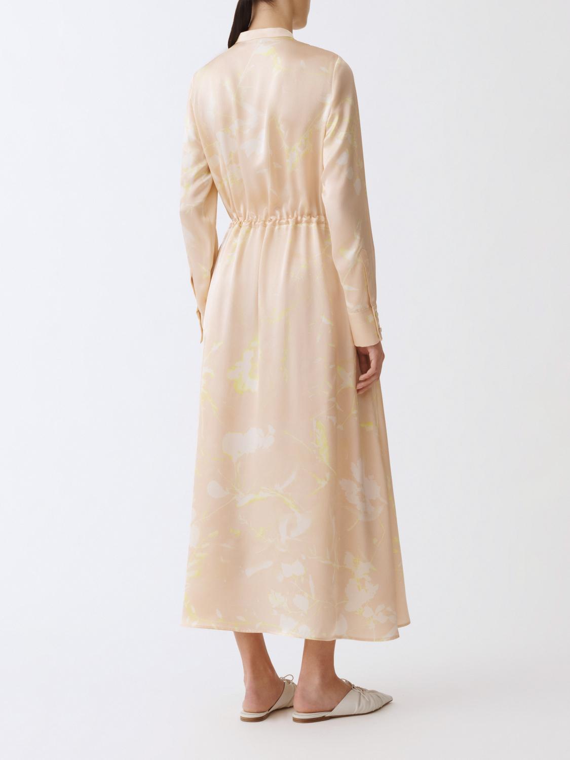 Floral Print Midi Dress with Drawstring Waist