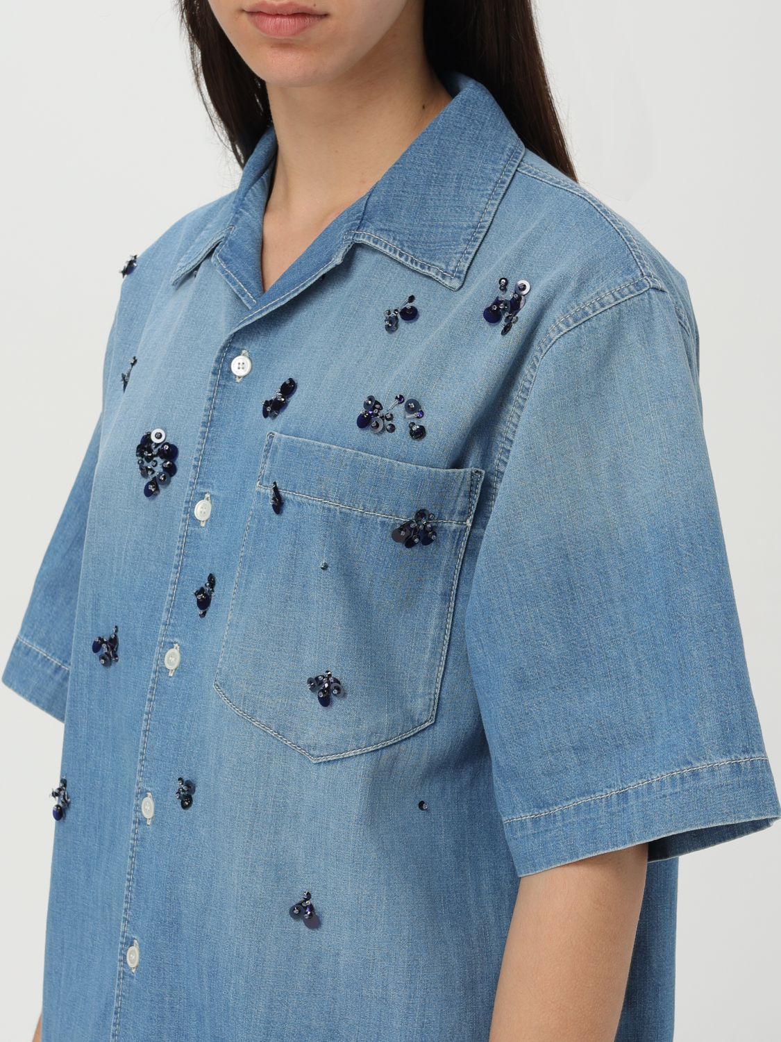 Embellished Denim Shirt