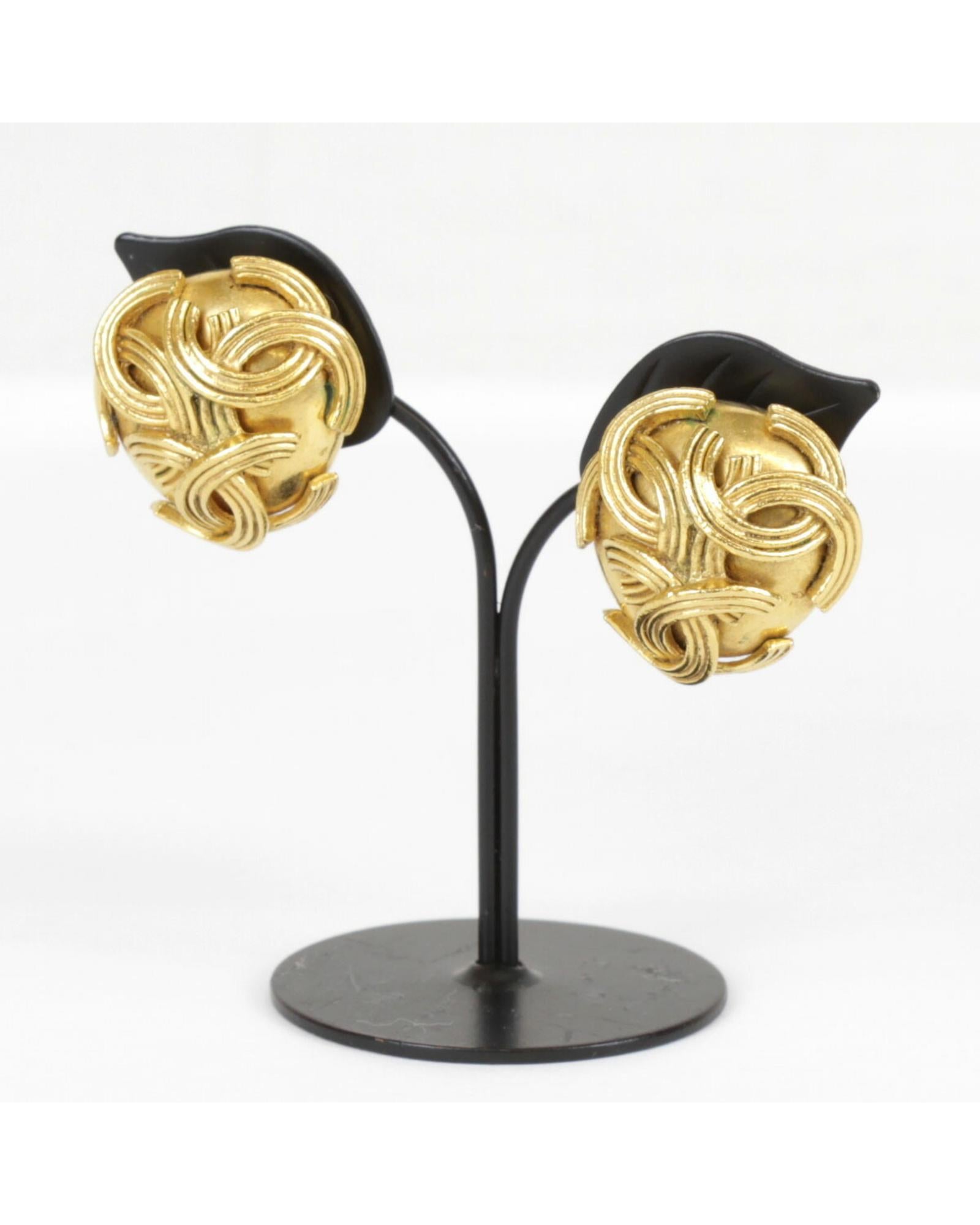 Gold CC Clipon Earrings