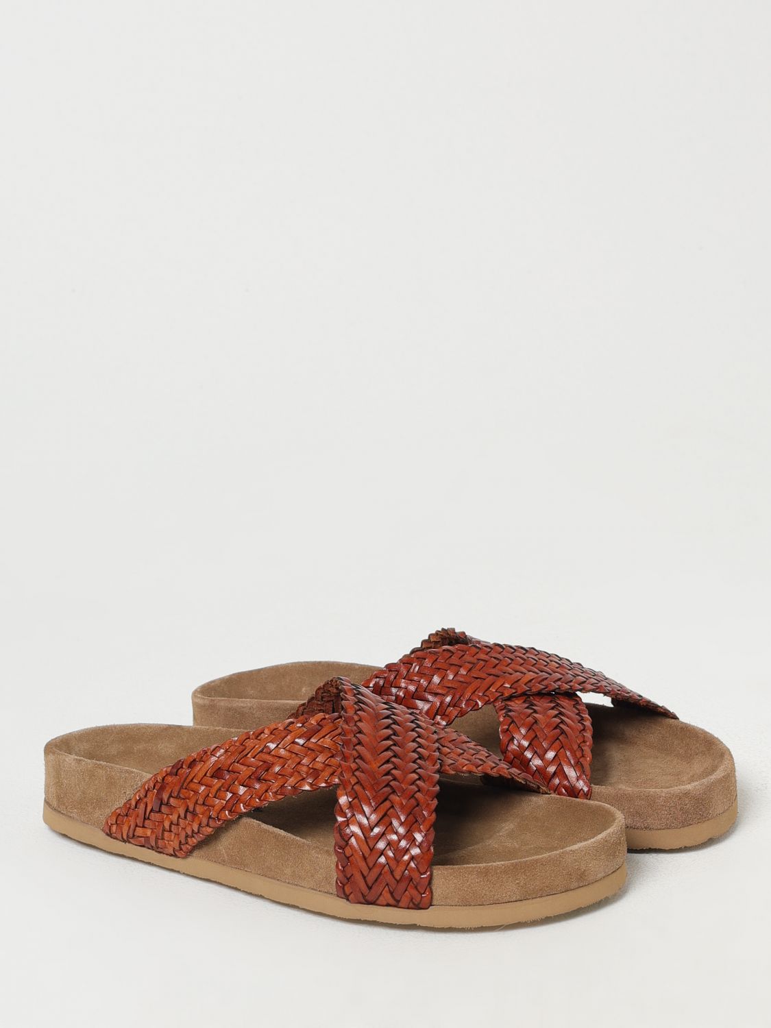 Flat Woven Leather Sandals